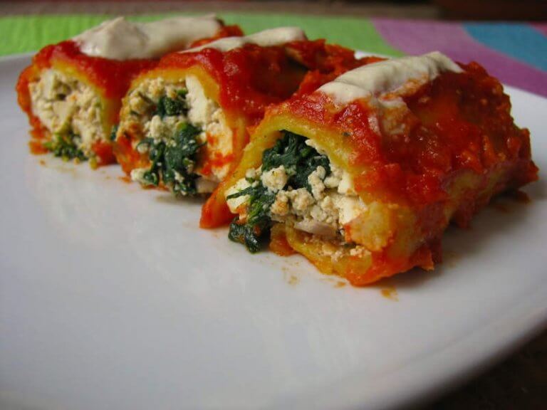 Tofu & Spinach Cannelloni